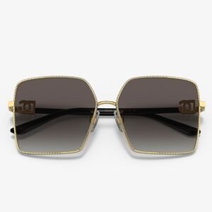 Women's Dolce & Gabbana Gold Frame Sunglasses with Black Lenses